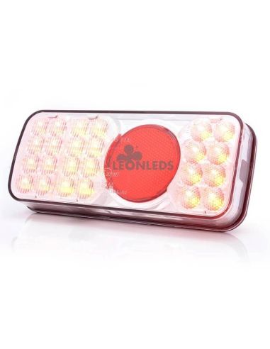 Piloto Trasero LED 5 Funciones rectangular Tulipa Blanca 12-24V | LeonLeds Iluminación