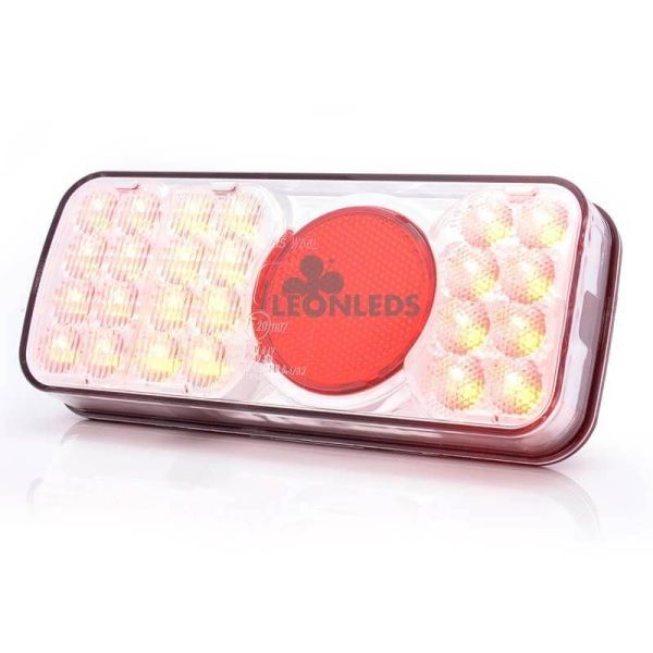 Piloto Trasero LED 5 Funciones rectangular Tulipa Blanca 12-24V | LeonLeds Iluminación