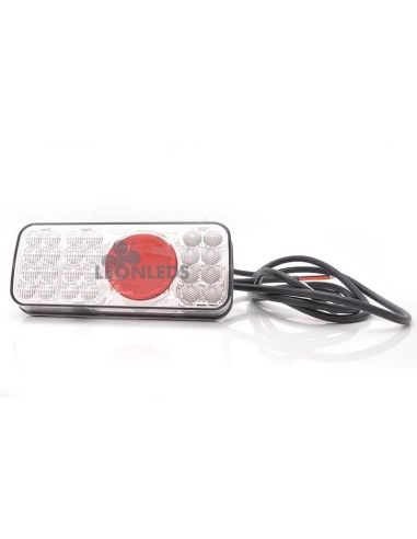 Piloto Trasero LED 5 Funciones rectangular Tulipa Blanca 12-24V | LeonLeds Iluminación
