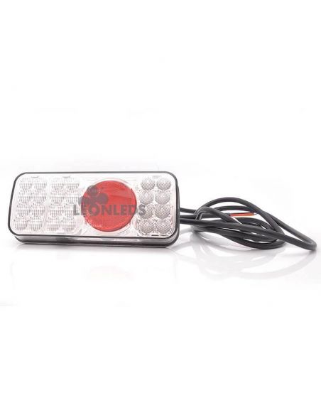 Piloto Trasero LED 5 Funciones rectangular Tulipa Blanca 12-24V | LeonLeds Iluminación