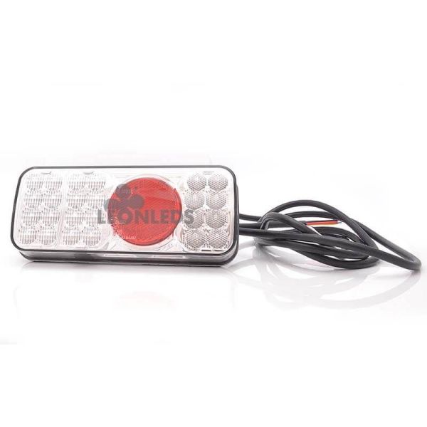 Piloto Trasero LED 5 Funciones rectangular Tulipa Blanca 12-24V | LeonLeds Iluminación