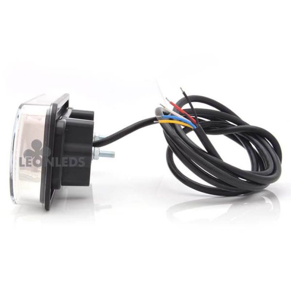 Piloto Trasero LED 5 Funciones rectangular Tulipa Blanca 12-24V | LeonLeds Iluminación