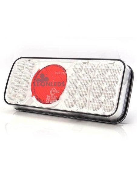 Piloto Trasero LED 5 Funciones rectangular Tulipa Blanca 12-24V | LeonLeds Iluminación