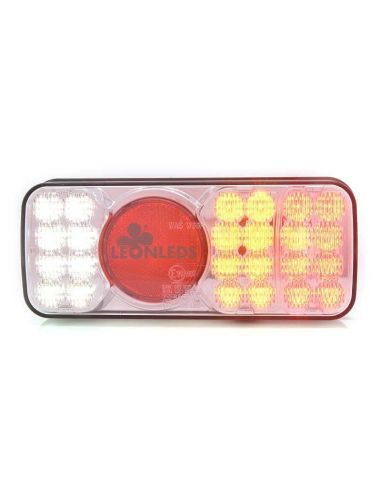 Lanterna traseira LED retangular 5 funções abajur branco 12-24V | Leon Iluminação LED