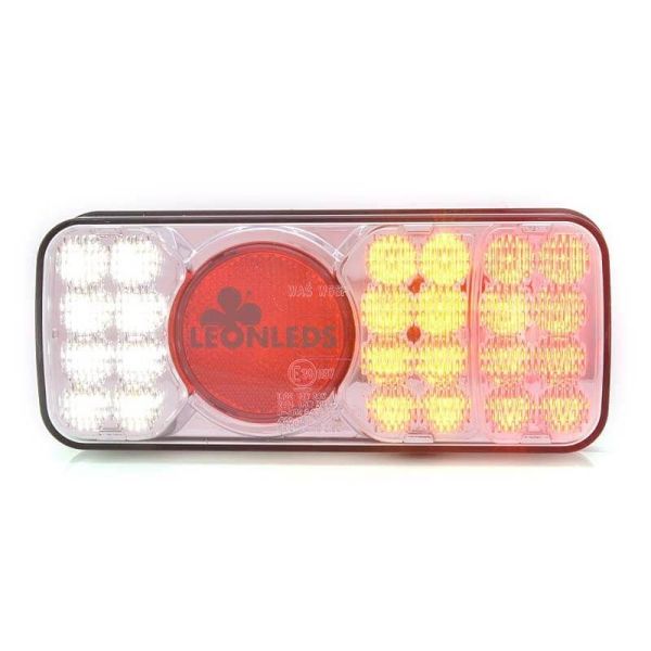 Piloto Trasero LED 5 Funciones rectangular Tulipa Blanca 12-24V | LeonLeds Iluminación
