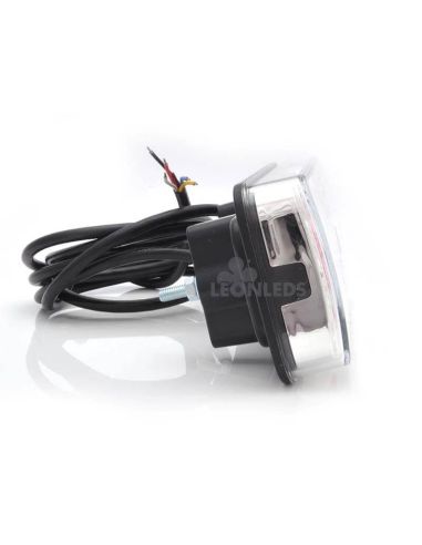 Lanterna traseira LED retangular 5 funções abajur branco 12-24V | Leon Iluminação LED