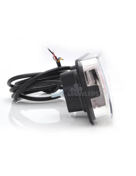 Lanterna traseira LED retangular 5 funções abajur branco 12-24V | Leon Iluminação LED