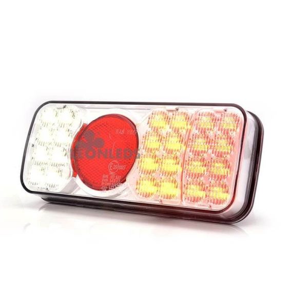 Piloto Trasero LED 5 Funciones rectangular Tulipa Blanca 12-24V | LeonLeds Iluminación