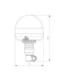 Dimensiones Rotativo LED Giratorio Flexible NR65 R10 TA1 Agropar | LeonLeds Iluminación