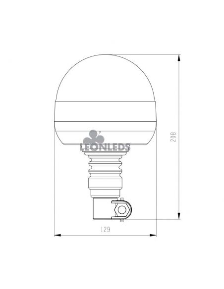 Dimensiones Rotativo LED Giratorio Flexible NR65 R10 TA1 Agropar | LeonLeds Iluminación