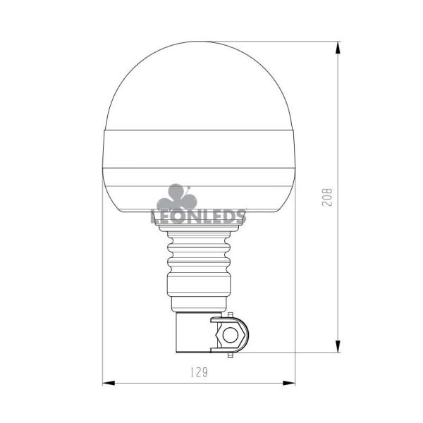 Dimensiones Rotativo LED Giratorio Flexible NR65 R10 TA1 Agropar | LeonLeds Iluminación