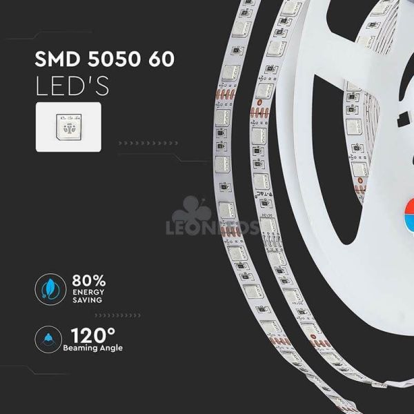 Tira LED 2558 9W/m IP20 RGB 5 metros Vtac | Venta de tiras LED| LeonLeds Iluminación