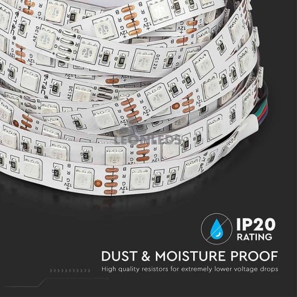 Ruban LED 2558 9W/m IP20 RVB 5 mètres Vtac | Vente de rubans LED IP20 | Éclairage LeonLeds