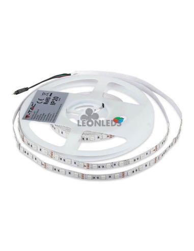 Ruban LED 2558 9W/m IP20 RVB 5 mètres Vtac | bande LED RVB multicolore pour la maison | Vente de rubans LED | Éclairage LeonLeds