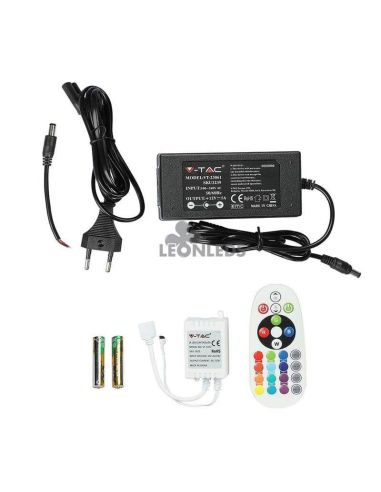 Ruban LED 2558 9W/m IP20 RVB 5 mètres Vtac | Bande LED avec télécommande | Vente de rubans LED | Éclairage LeonLeds