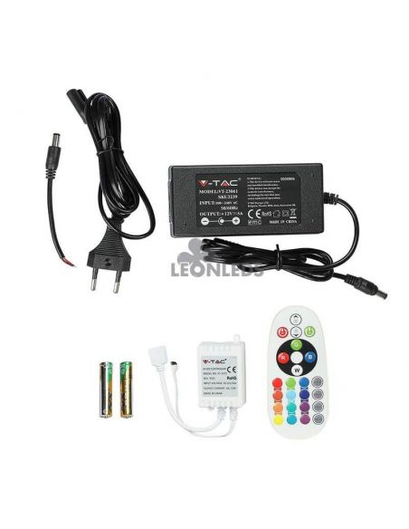 Tira LED 2558 9W/m IP20 RGB 5 metros Vtac | tira LED con mando | Venta de tiras LED| LeonLeds Iluminación