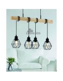 Plafonnier en bois Townshend 5 Vintage 4XE27| Lampe Vintage en Acier d'Eglo Lighting | Éclairage LeonLeds