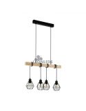 Plafonnier en bois Townshend 5 Vintage 4XE27| Plafonnier Vintage d'Eglo Lighting | Éclairage LeonLeds