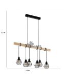 Lámpara de Techo de madera Townshend 5 Vintage 6XE27| Lámpara vintage de acero de Eglo Lighting | LeonLeds Iluminación