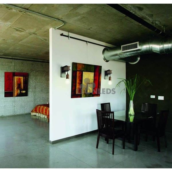 Applique murale marron vintage Townshend 4 Vintage 1XE27 | Applique Vintage en Acier de Eglo Lighting | Éclairage LeonLeds