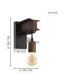 Aplique de pared colgante Townshend 4 Vintage 1XE27 | Aplique vintage de acero de Eglo Lighting | LeonLeds Iluminación
