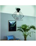 Plafón de techo vintage Tarbes 1XE277 | plafon de techo vintage de metal negro de Eglo Lighting | LeonLeds Iluminación