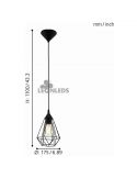 Lámpara de techo metálica vintage Tarbes 1XE27 | lámpara colgante vintage metálica de Eglo Lighting | LeonLeds Iluminación