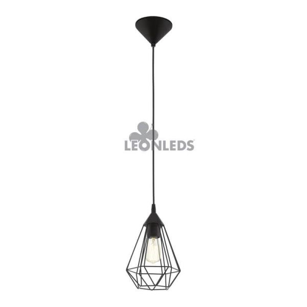 Lámpara de techo metálica vintage Tarbes 1XE27 | lámpara colgante vintage de metal de Eglo Lighting | LeonLeds Iluminación