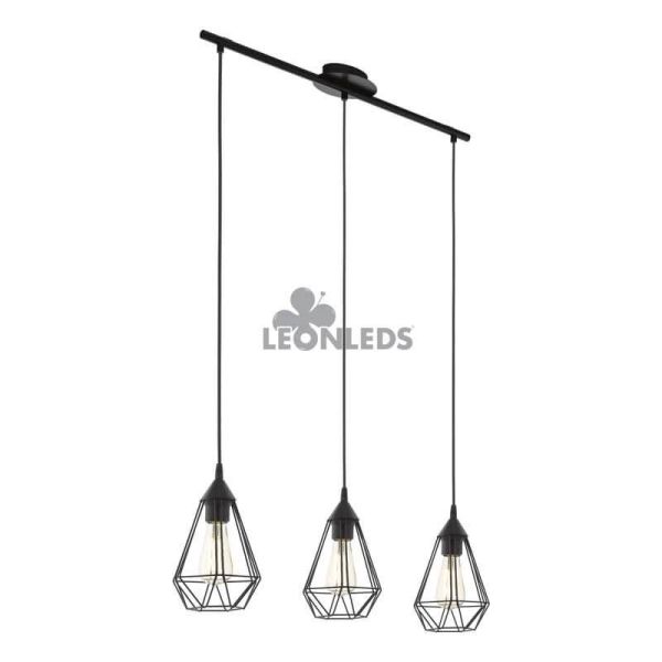 Lámpara de techo metálica vintage Tarbes 1XE27 | lámpara colgante vintage de metal de Eglo Lighting | LeonLeds Iluminación