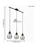 Lámpara de techo metálica vintage Tarbes 1XE27 | lámpara colgante vintage de metal de Eglo Lighting | LeonLeds Iluminación