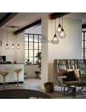 Lámpara colgante de metal negra Tarbes 3XE27 | lámpara colgante vintage metálica de Eglo Lighting | LeonLeds Iluminación
