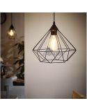 Lámpara de techo de metal negra Tarbes 1XE27 | lámpara colgante de metal negra de Eglo Lighting | LeonLeds Iluminación