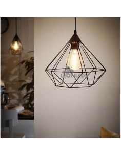 Luminária de teto de metal preto Tarbes 1XE27 Eglo | leonleds 2