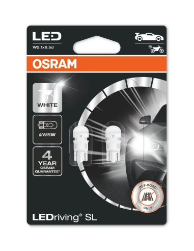 Lâmpadas LED Osram T10 6000K 12V 1W (2Uds) LEDriving SL 2825DWP-02B Osram | Leon Iluminação LED