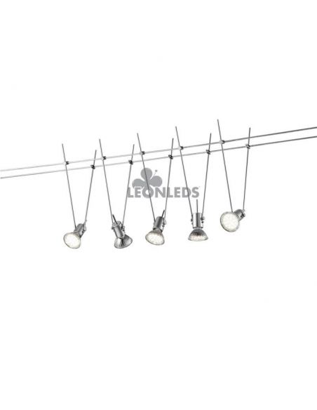 Lámpara de Techo 5 Luces Plateada Basic | lámpara de techo | LeónLeds Iluminación