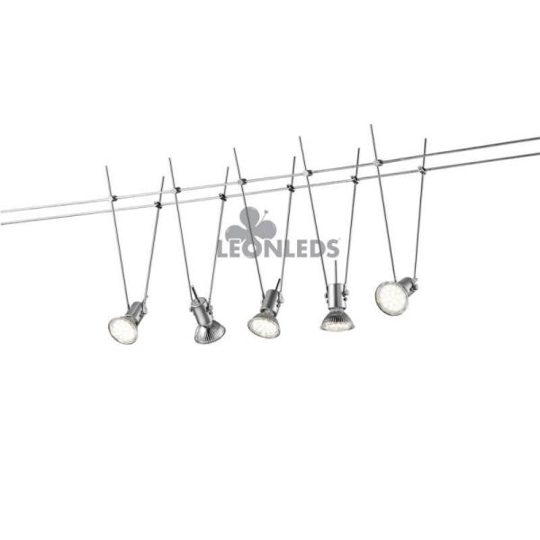 Lámpara de Techo 5 Luces Plateada Basic | lámpara de techo | LeónLeds Iluminación