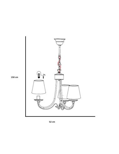 Plafonnier classique 3 lumières Cortez Trio Lighting | couleur blanche 3 écrans | Éclairage LeonLeds