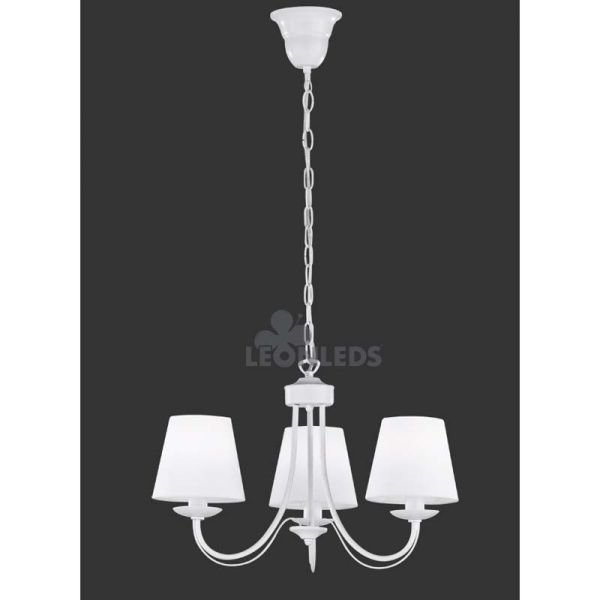 Luminária de teto clássica 3 luzes Cortez Trio Lighting | cor branca e elegante | Leon Iluminação LED