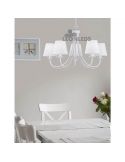 Candeeiro de teto clássico branco com 5 luzes Cortez Trio Lighting | forma de aranha | LeónIluminação Leds