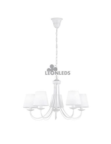 Candeeiro de teto clássico branco 5 luzes Cortez Trio Lighting | cor branca | Leon Iluminação LED