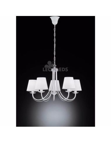 Lámpara blanca de techo clásica 5 luces Cortez Trio Lighting | color blanco 5 bombillas | LeónLeds Iluminación