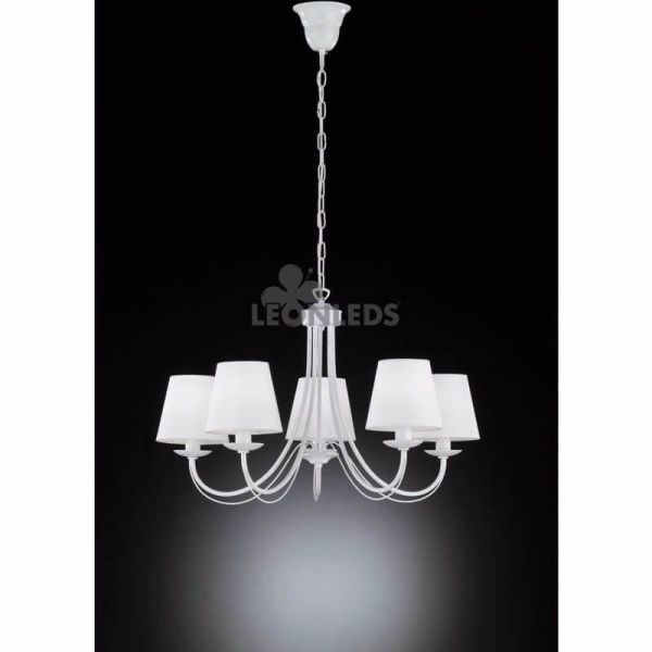 Lámpara blanca de techo clásica 5 luces Cortez Trio Lighting | color blanco 5 bombillas | LeónLeds Iluminación