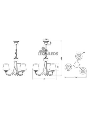 Klassische Deckenlampe weiß 3 Lichter...