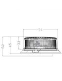 Dimensiones Rotativo LED plano sujeción fija 12V 24V NR65 TA2 0,5 metros de cable | LeonLeds Iluminación