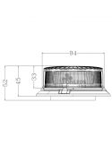 Dimensiones Rotativo LED plano con conector de mechero 12V 24V NR65 TA2 Agropar | LeonLeds Iluminación