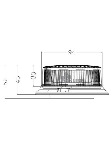 Dimensiones Rotativo LED plano con conector de mechero 12V 24V NR65 TA2 Agropar | LeonLeds Iluminación