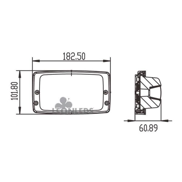 Faro LED empotrable rectangular 5400Lm Massey Ferguson Fendt Case Terex Claas Liebherr Agropar | LeonLeds