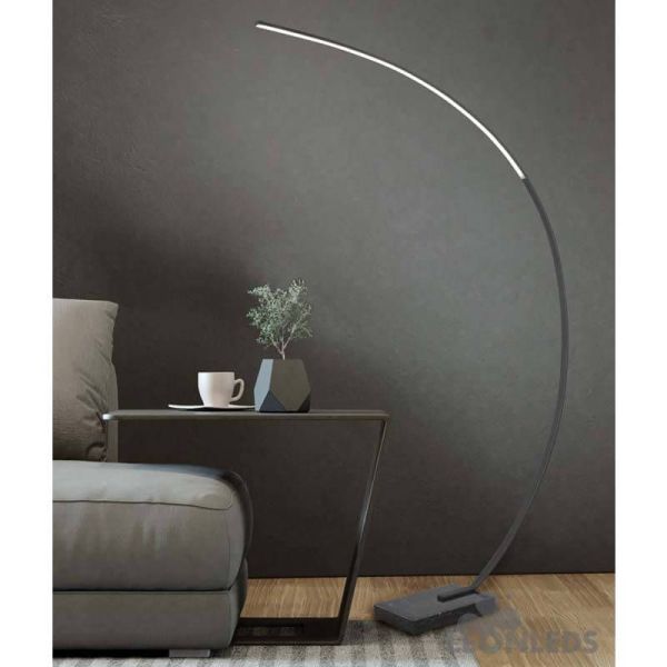 Lámpara de pie LED minimalista Bangkok negra Trio Lighting | LeonLeds