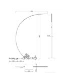 Dimensiones Lámpara de pie LED minimalista Bangkok negra Trio Lighting | LeonLeds