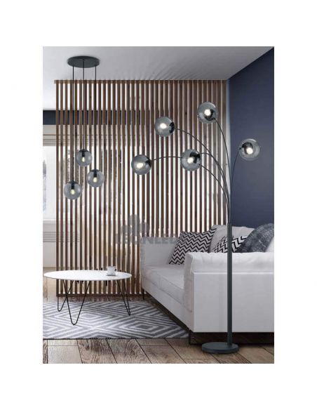 Lámpara de techo 3 bolas de cristal Balini Trio Lighting | lamparas de cristal salon| León Leds Iluminación